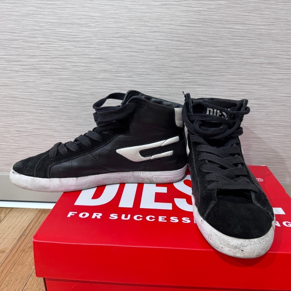 Diesel S-Leroji Mid W Womens Black Leather Lifestyle Sneakers Shoes In Sz. 7.5 - Picture 3 of 17